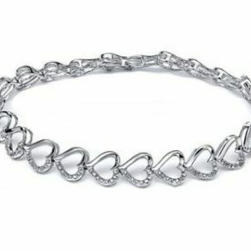 Sterling Silver Dangle Heart Link